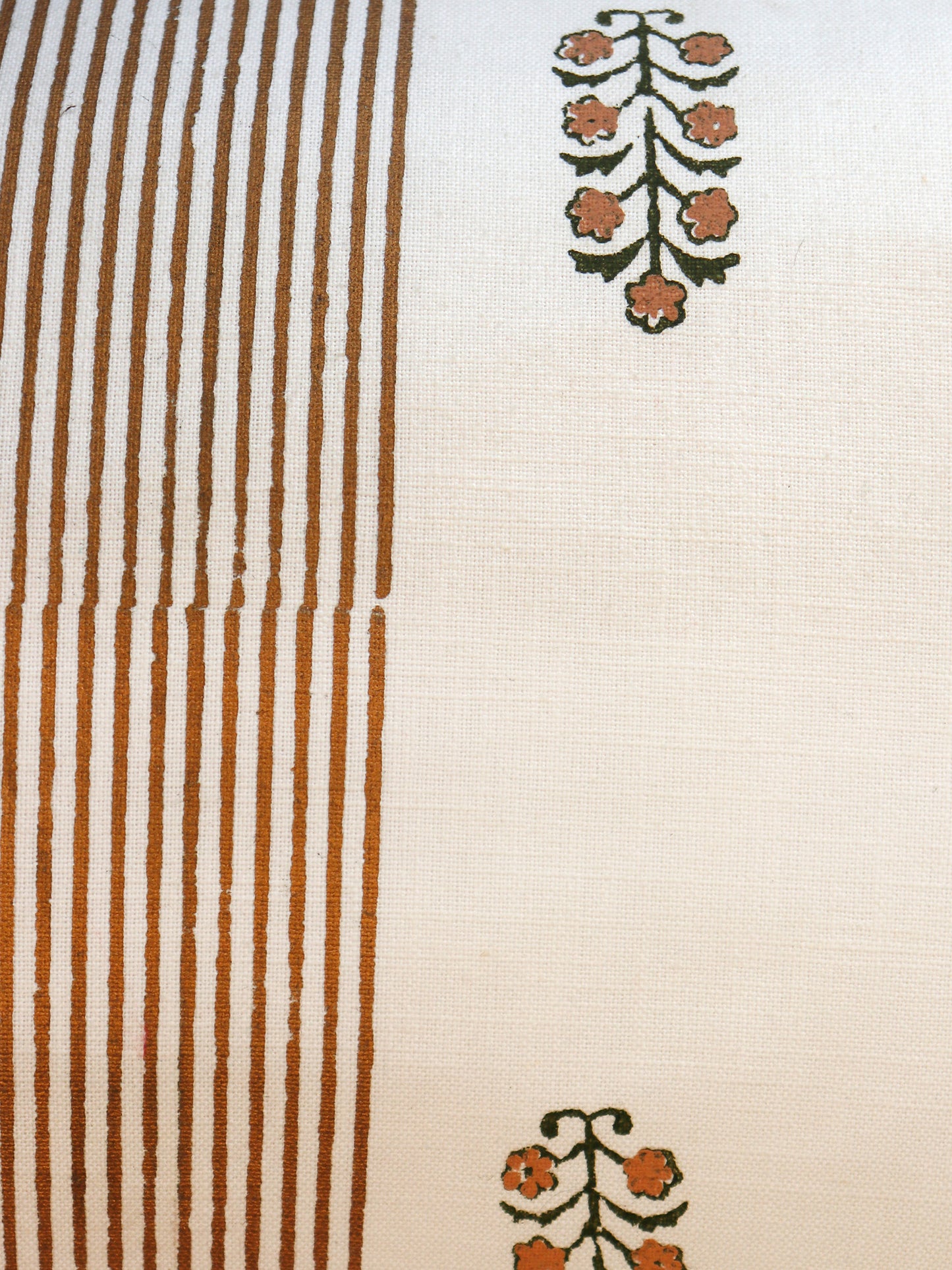 Block Printed Cushion Cover | Stripes with Butti Cotton 12 x 22 inches