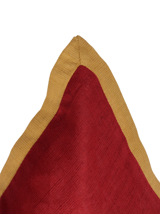 Linen Cushion Cover – Red, Flat Piping 16x16 inch Set of 1