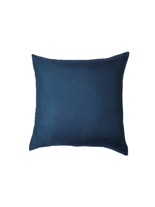 Cushion Cover (Euroshams) for Sofa, Bed Cotton Blend | Self Textured | Blue - 24x24in(61x61cm) (Pack of 1)