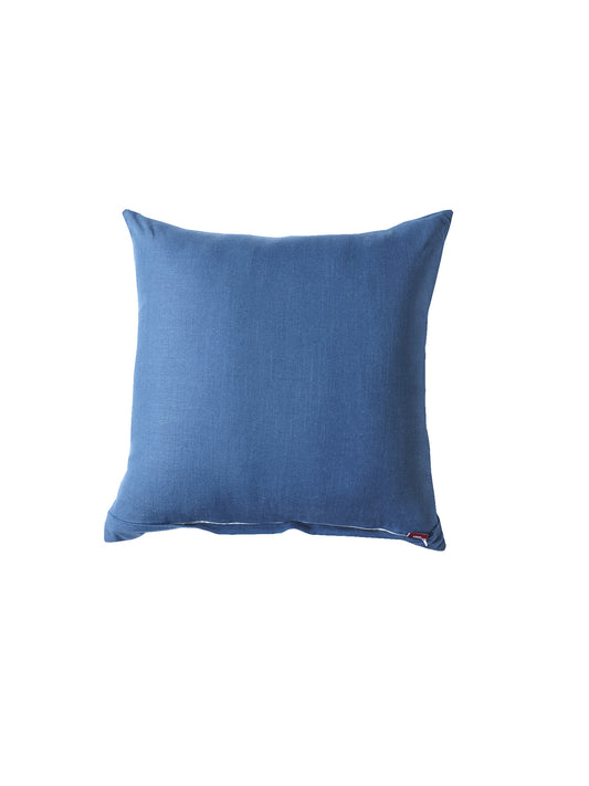 Cushion Cover (Euroshams) for Sofa, Bed Cotton Blend | Self Textured | Navy Blue - 24x24in(61x61cm) (Pack of 1)