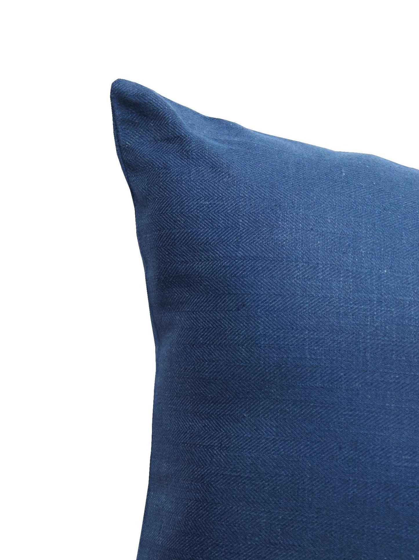 Cushion Cover (Euroshams) for Sofa, Bed Cotton Blend | Self Textured | Navy Blue - 24x24in(61x61cm) (Pack of 1)