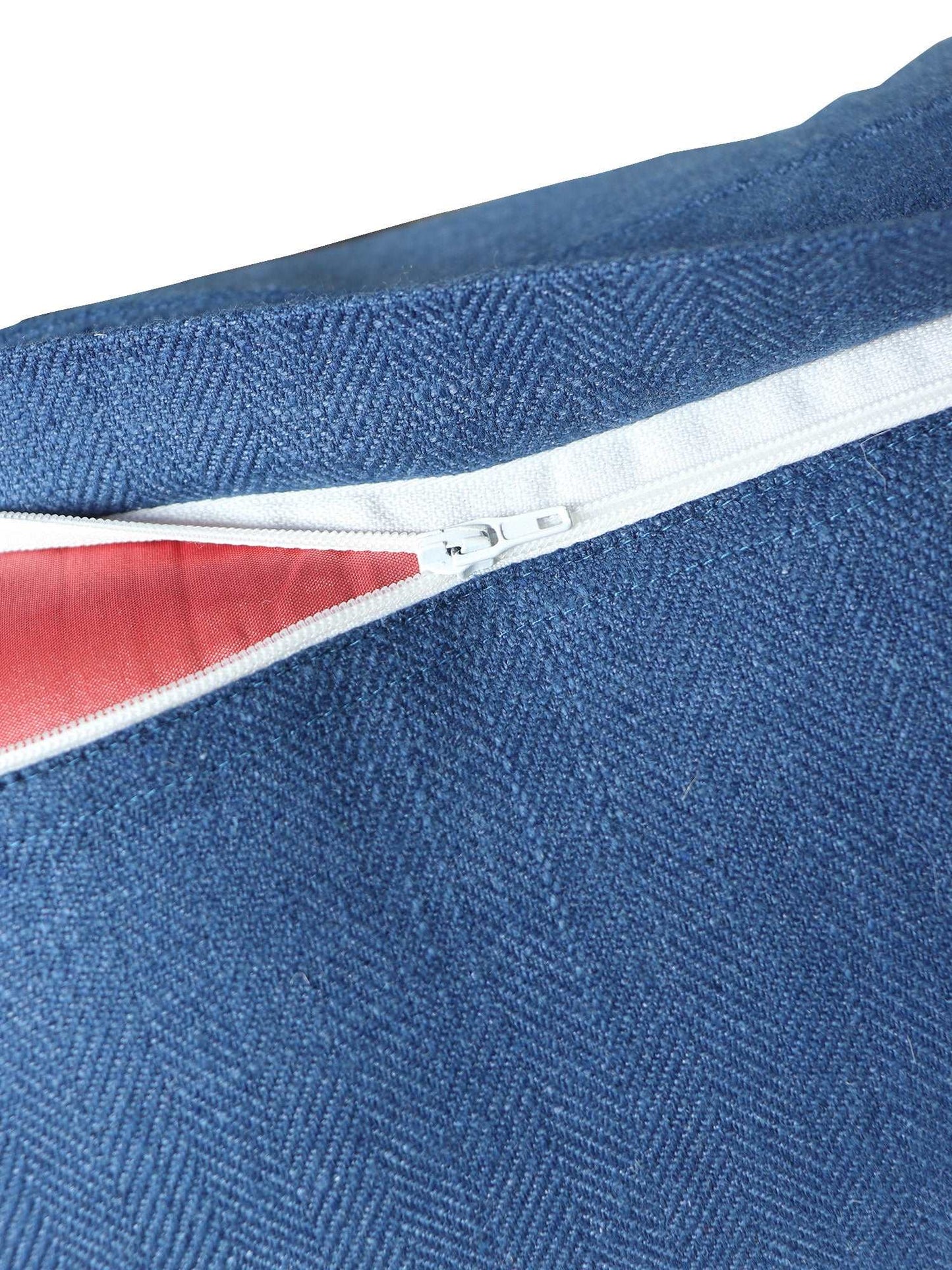 Cushion Cover (Euroshams) for Sofa, Bed Cotton Blend | Self Textured | Navy Blue - 24x24in(61x61cm) (Pack of 1)