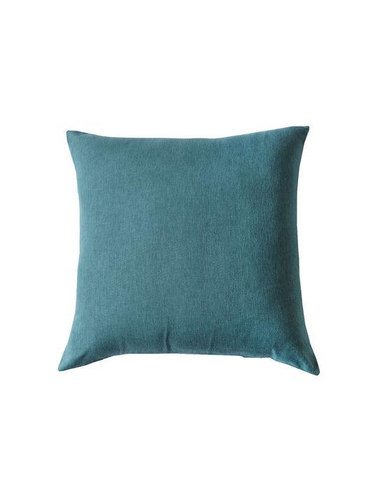 Cushion Cover (Euroshams) for Sofa, Bed Cotton Blend | Self Textured | Teal - 24x24in(61x61cm) (Pack of 1)