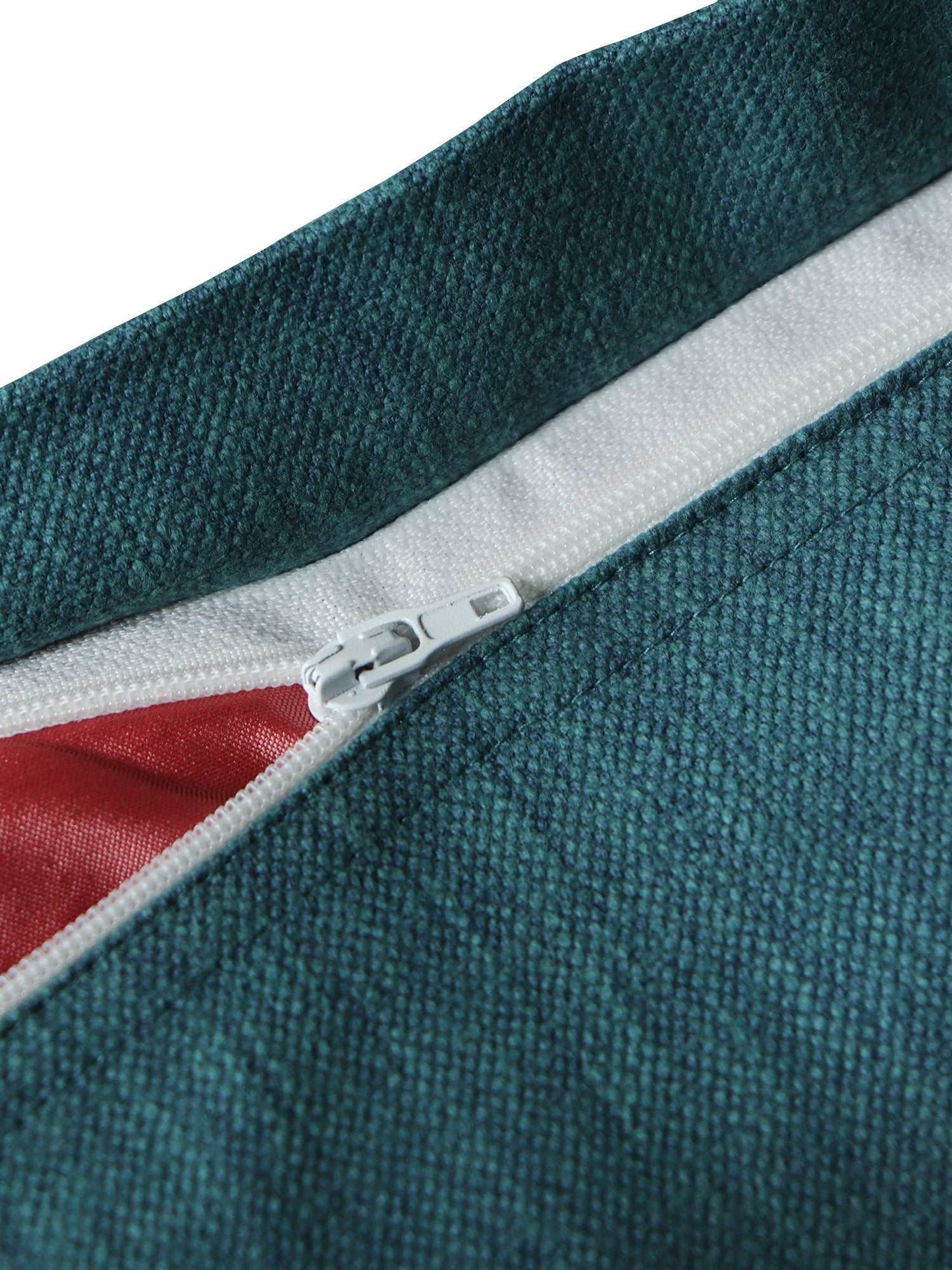 Cushion Cover (Euroshams) for Sofa, Bed Cotton Blend | Self Textured | Teal - 24x24in(61x61cm) (Pack of 1)