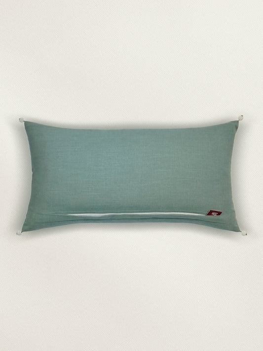 Paisley Printed Cushion Cover 12 Inch x 22 Inch | Blue | Polyester