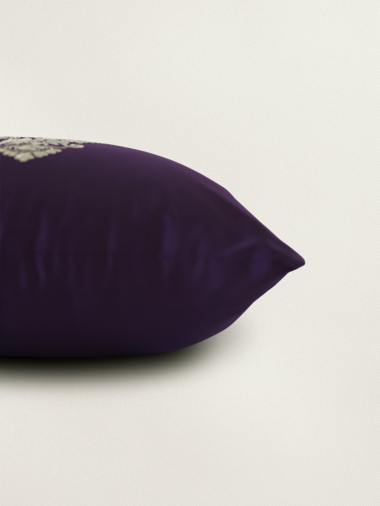 Aari Embroidered 100% Polyester Cushion Cover | 16x16inch | Purple