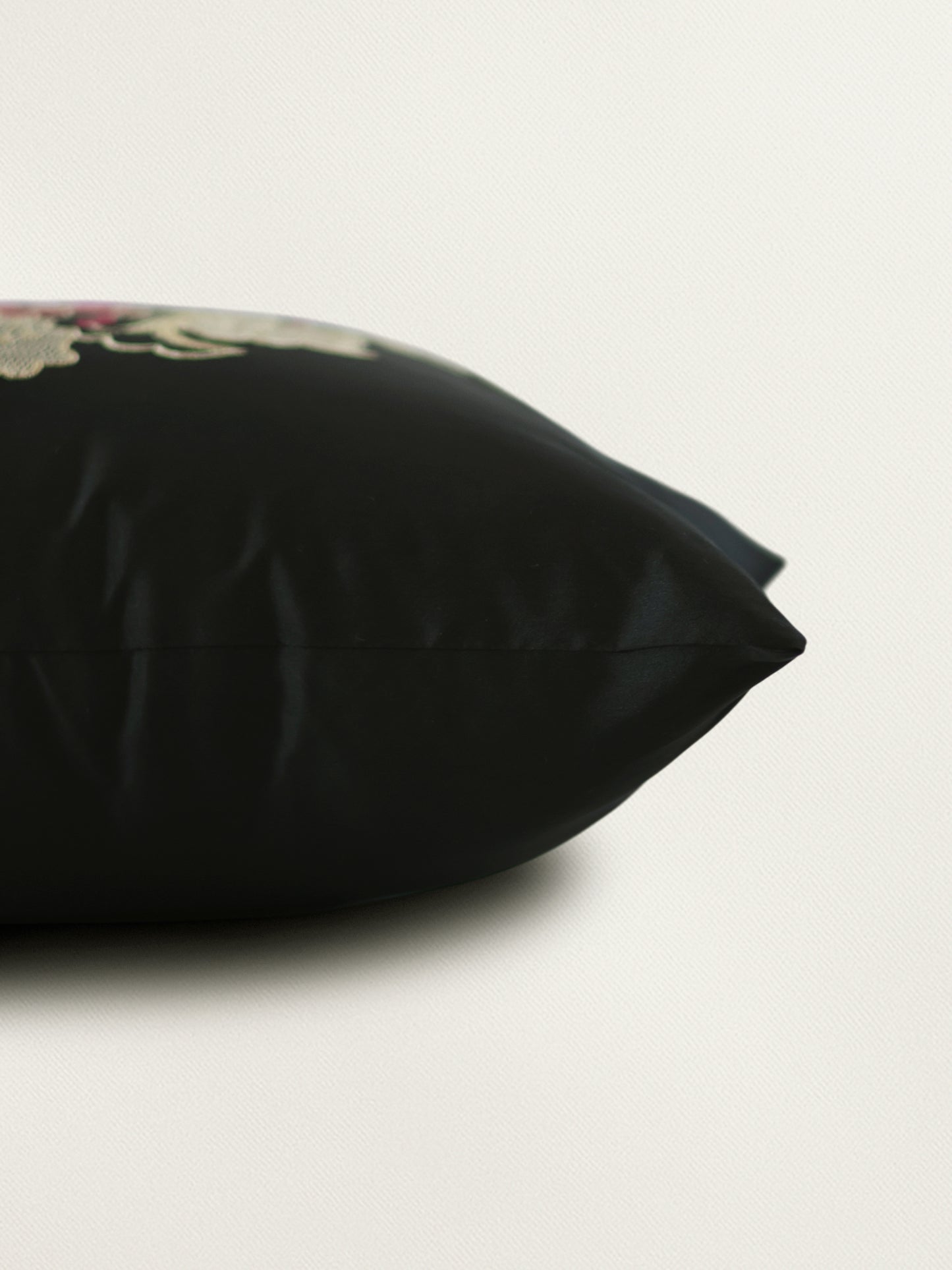 Embroidered 100% Polyester Cushion Cover | 16x16inch | Black
