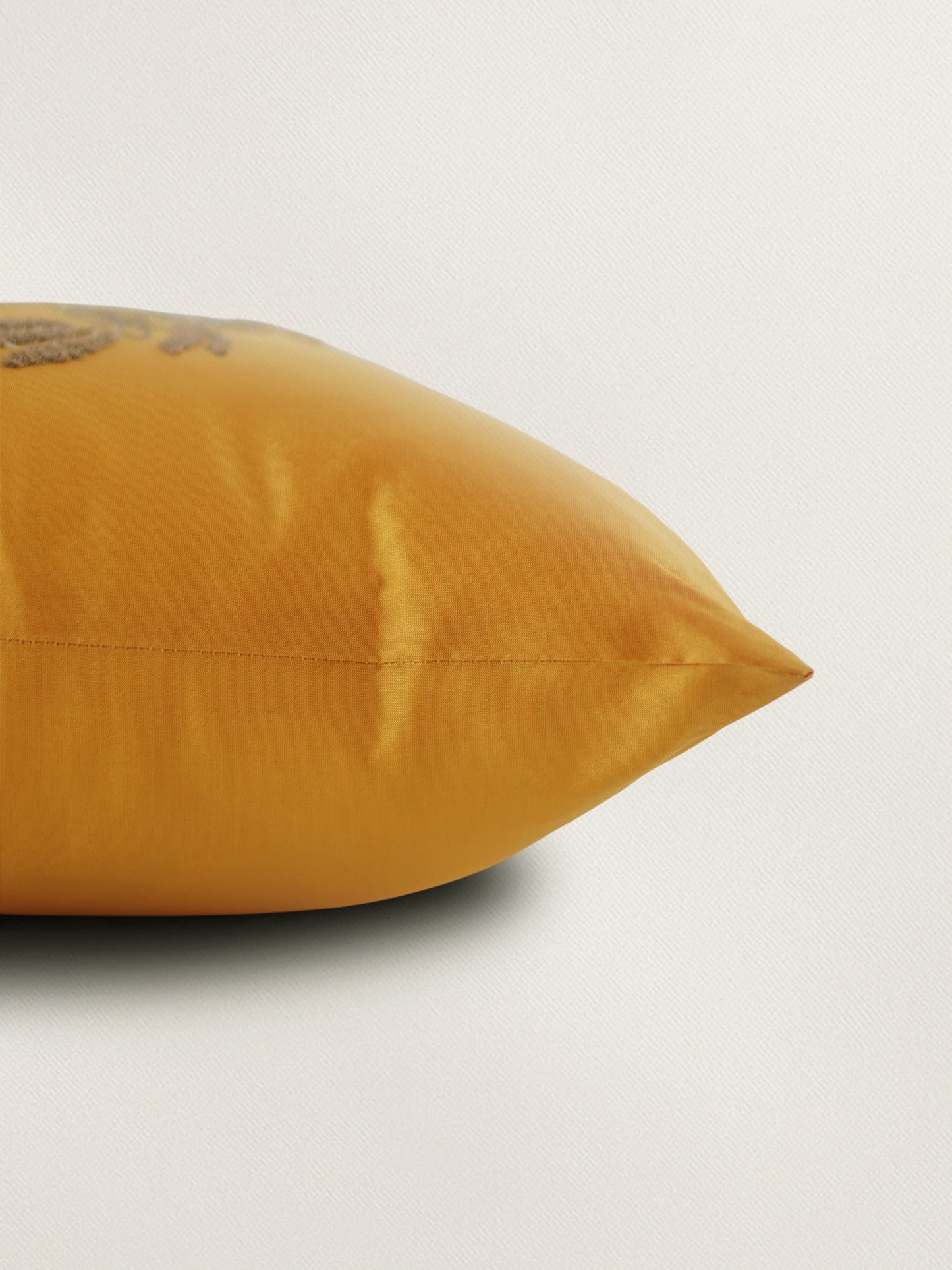Aari Embroidered 100% Polyester Cushion Cover | 16x16inch | Yellow