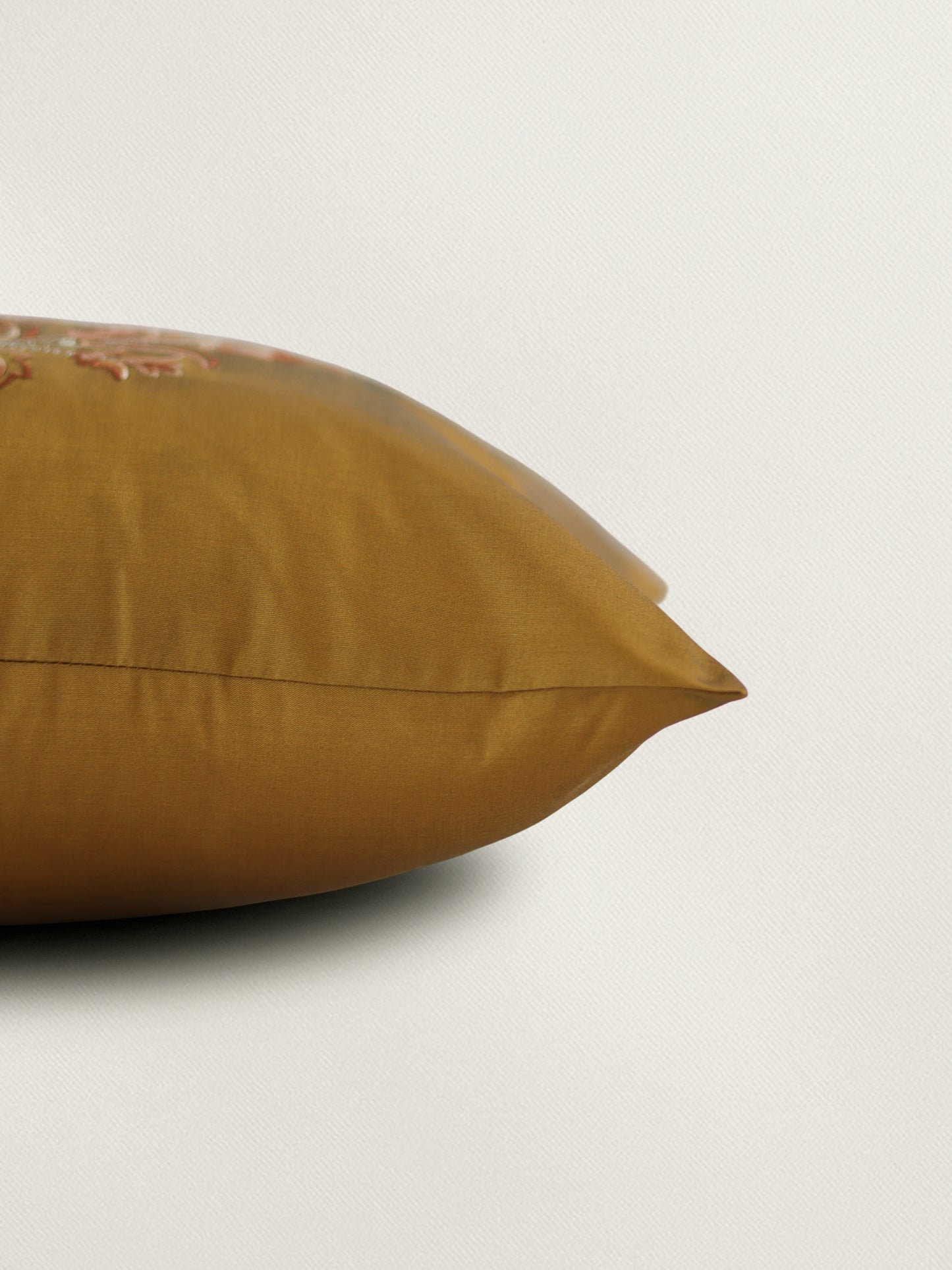 Embroidered 100% Polyester Cushion Cover, | 16x16inch | Golden