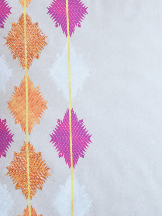 Hand Embroidered Velvet Cushion Cover Multicolor | 18 Inch x 18 Inch