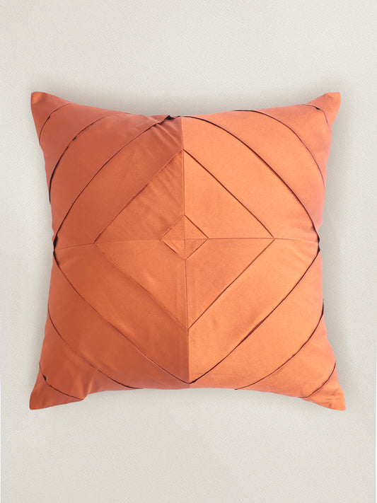 Pleated Taffeta Cushion Cover 18 Inch x 18 Inch | Brown