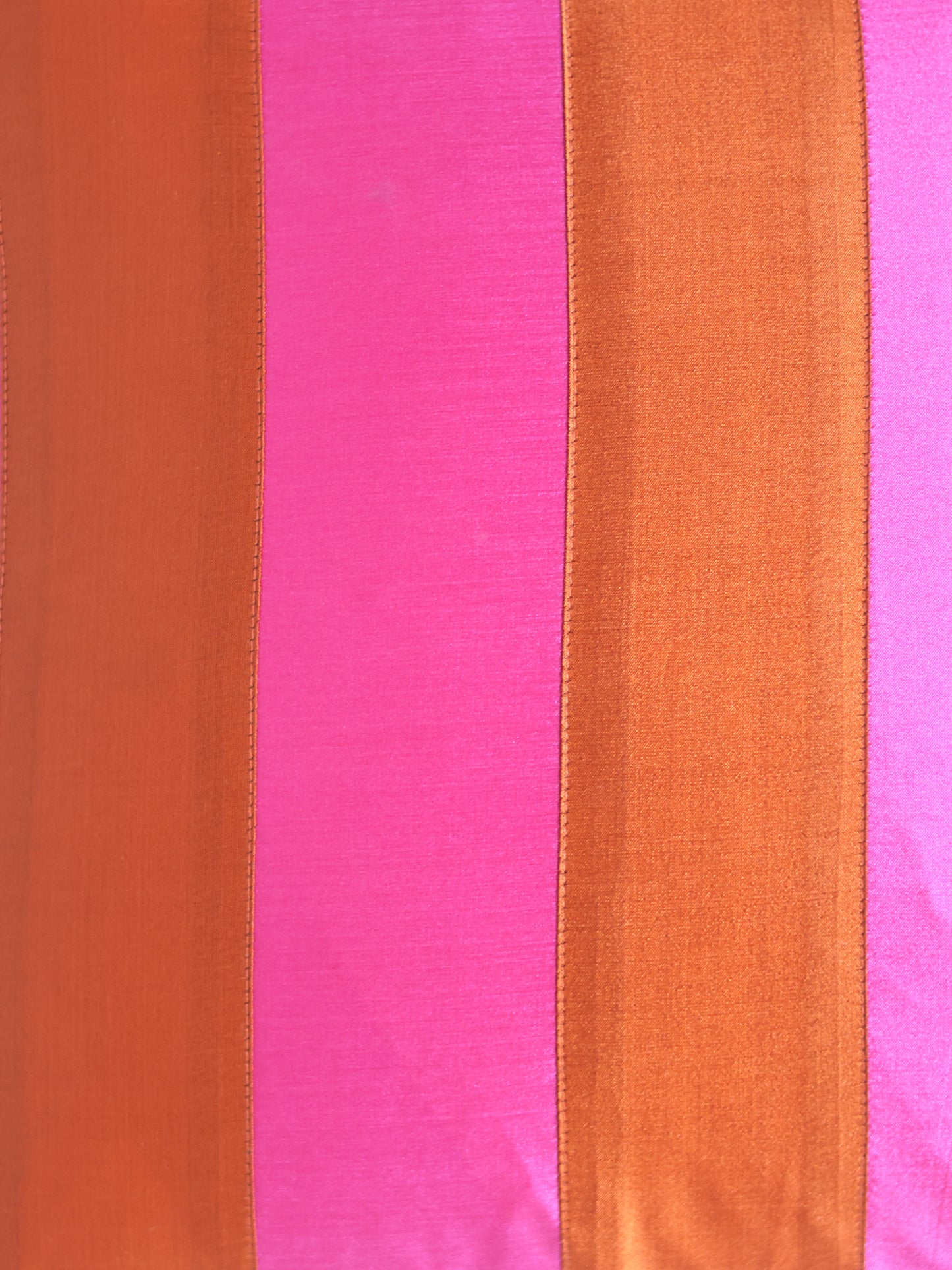 Taffeta Patchwork Cushion Cover 16x16 Inch, Pink & Orange