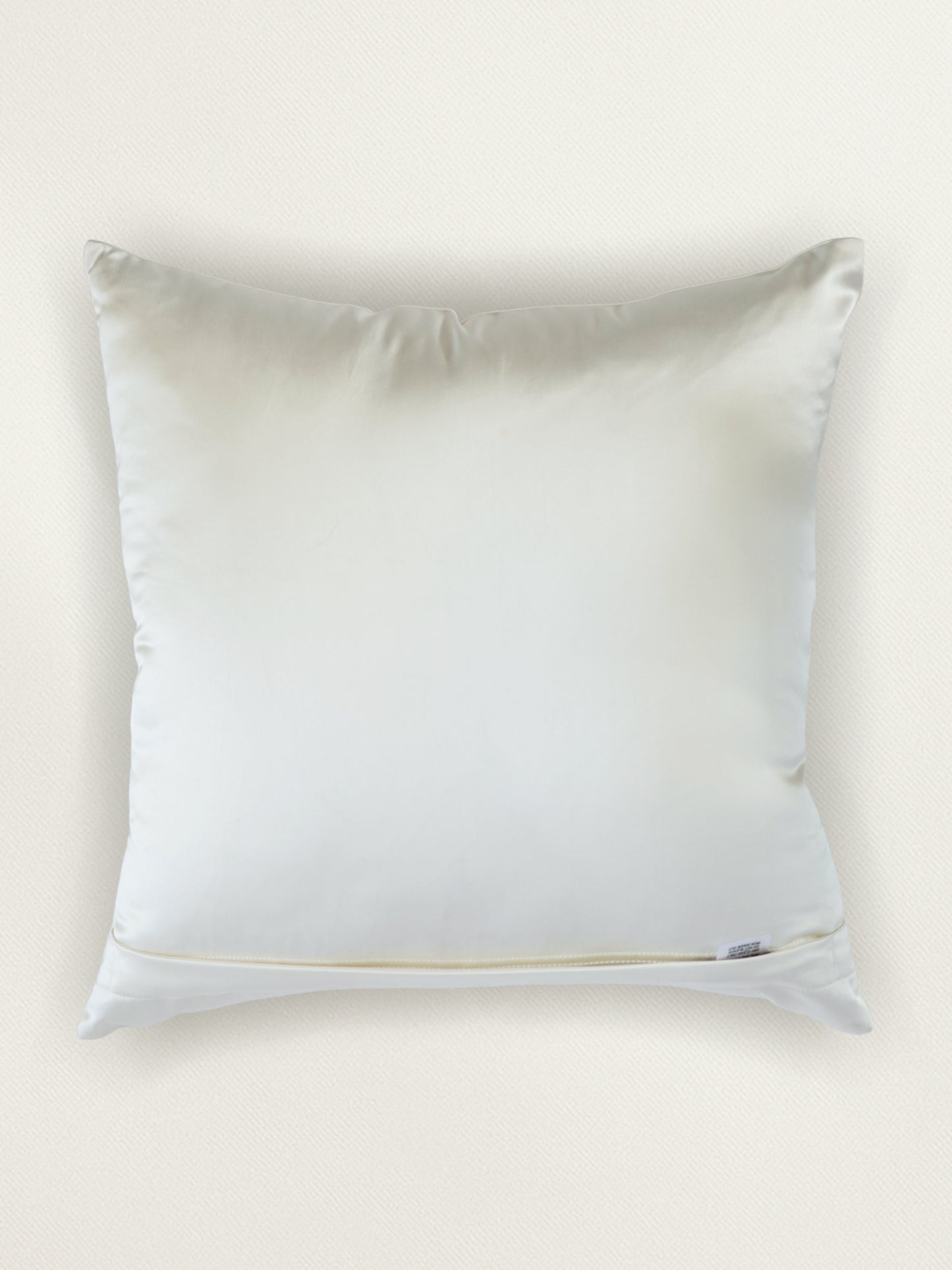Polycotton Embroidered Cushion Cover 16x16inch, Cream & Purple