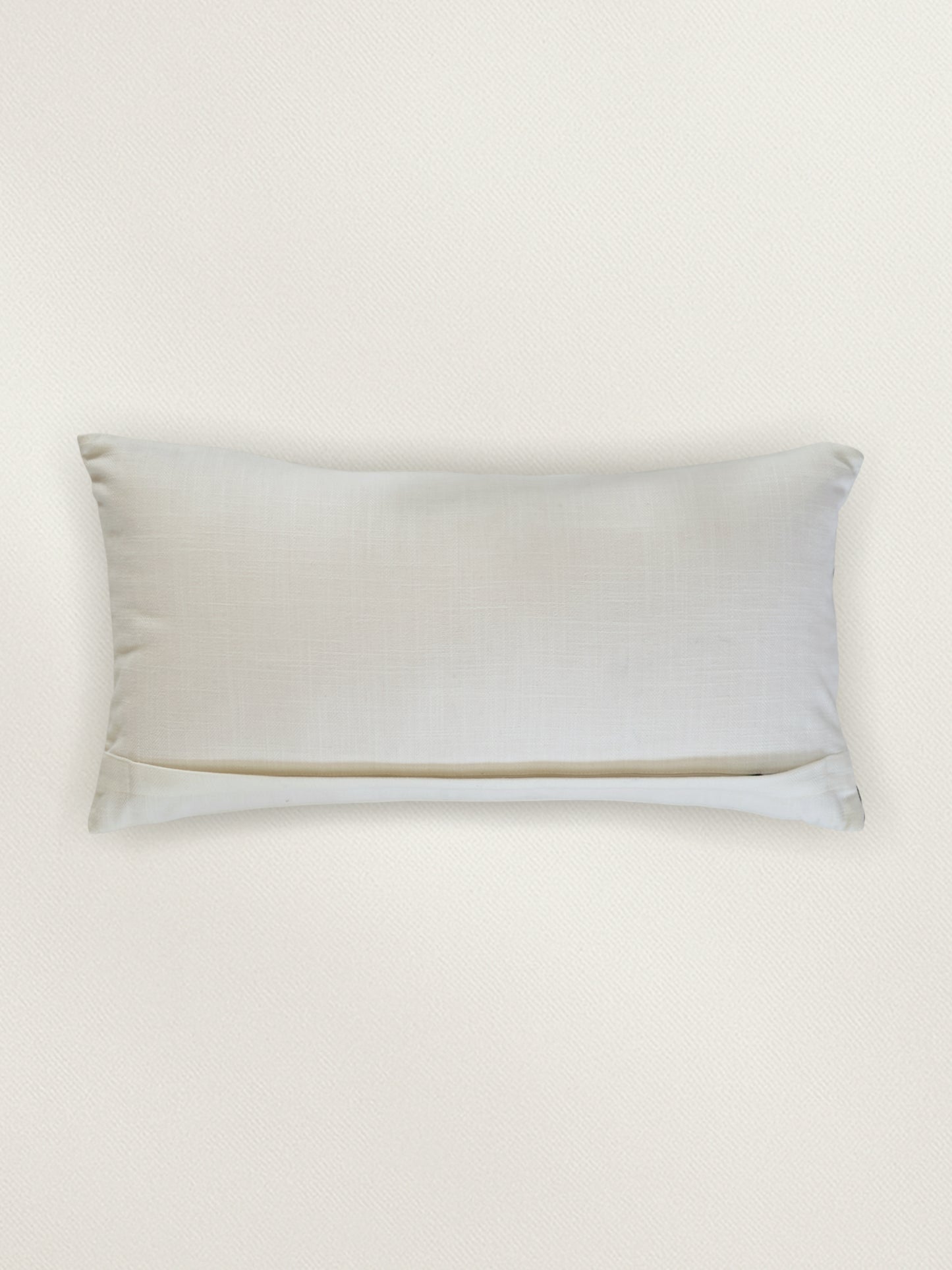 Polycotton Embroidered Cushion Cover 12x22inch, Cream & Purple