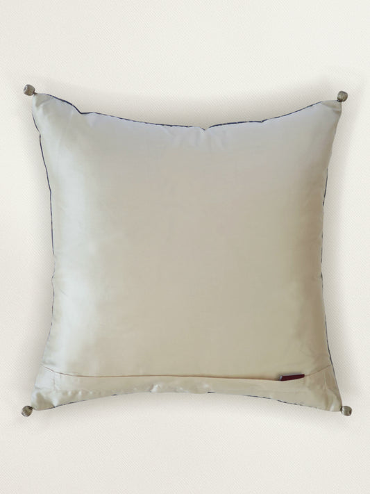 Brocade Patchwork Cushion Cover 16 Inch x 16 Inch | Blue