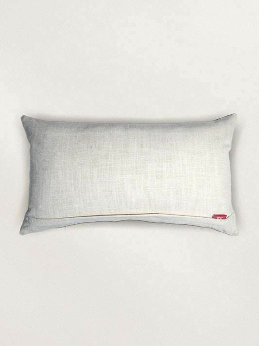 Brown Hand Embroidered | 12 x 22 inch Leather Cushion Cover
