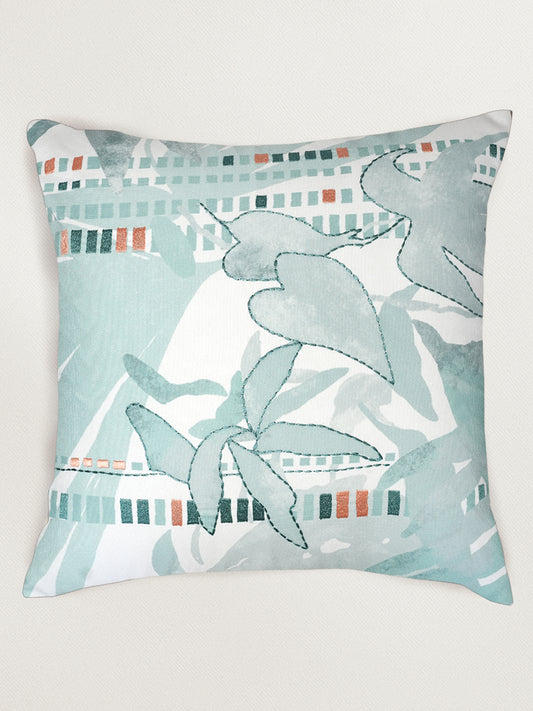 Green Reversible Printed | 16 x 16 inch| Spring Summer Cushion Cover