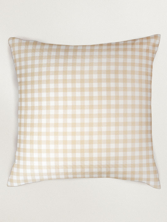 Blue & Beige Floral Printed Reversible | 16 x 16 inch| Spring Summer Cushion Cover