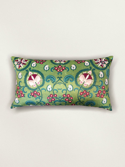 Paisley Embroidered & Printed | 12 x 22 inch Velvet Cushion Cover