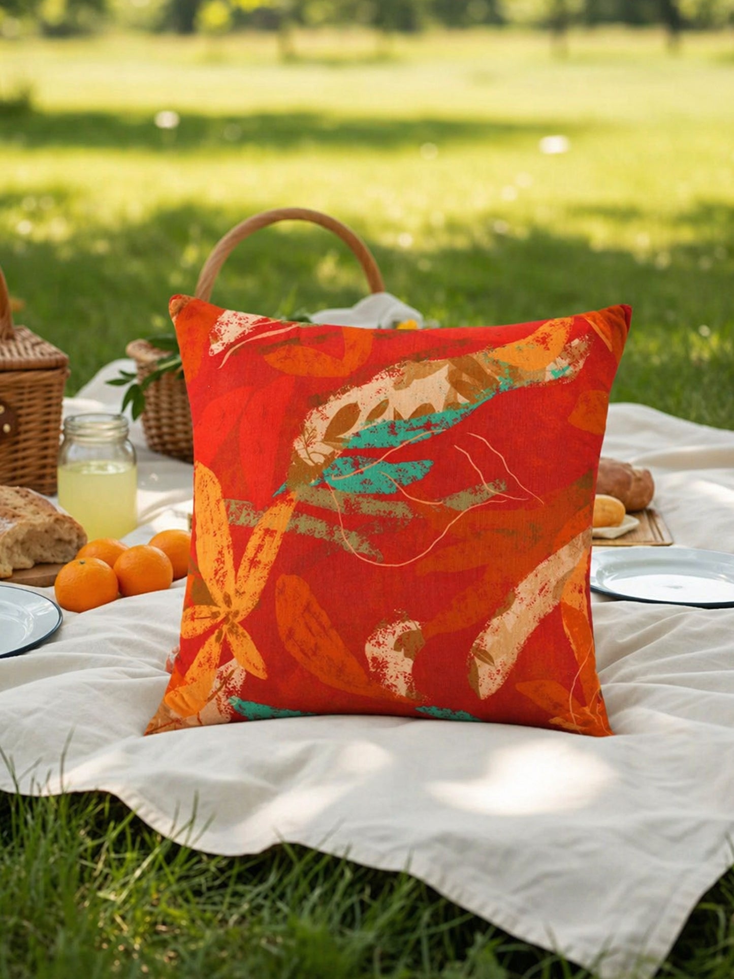 Floral Printed 16 x 16 inch | Linen Cushion Cover