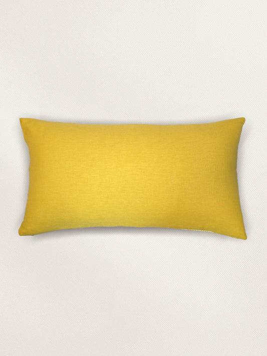 Abstract Floral Embroidered & Printed 12 x 22 inch | Linen Cushion Cover