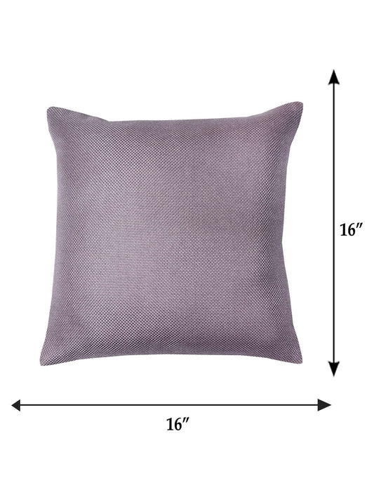 Cushion Cover for Sofa, Bed Cotton Blend |Self Textured | Lilac - 16x16in (40x40cm) (Pack of 1)