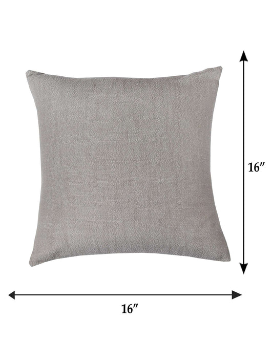 Cushion Cover for Sofa, Bed Cotton Blend with Self Textured | Brown - 16x16in(40x40cm) (Pack of 1)