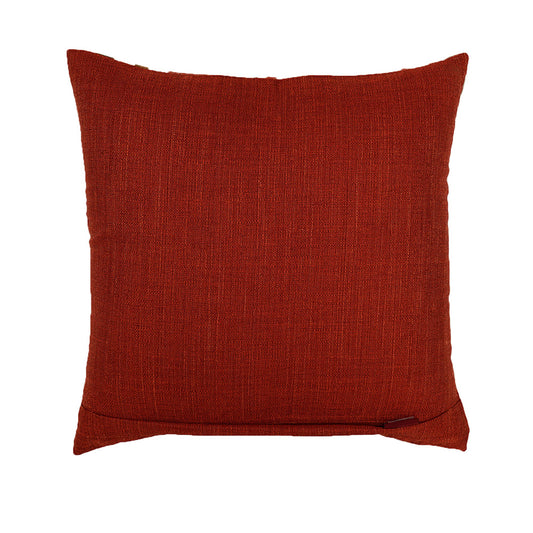 Cushion Cover Poly-Canvas Paisley Printed Red | 16" X 16" Inch