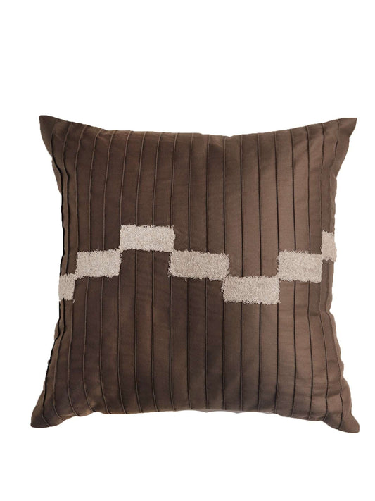 Cushion Cover 100% Cotton 520TC Pintuck with Embroidery Dark Grey - 16X16