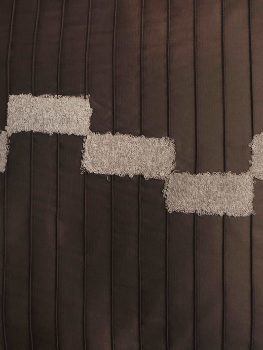 Cushion Cover 100% Cotton 520TC Pintuck with Embroidery Dark Grey - 16X16