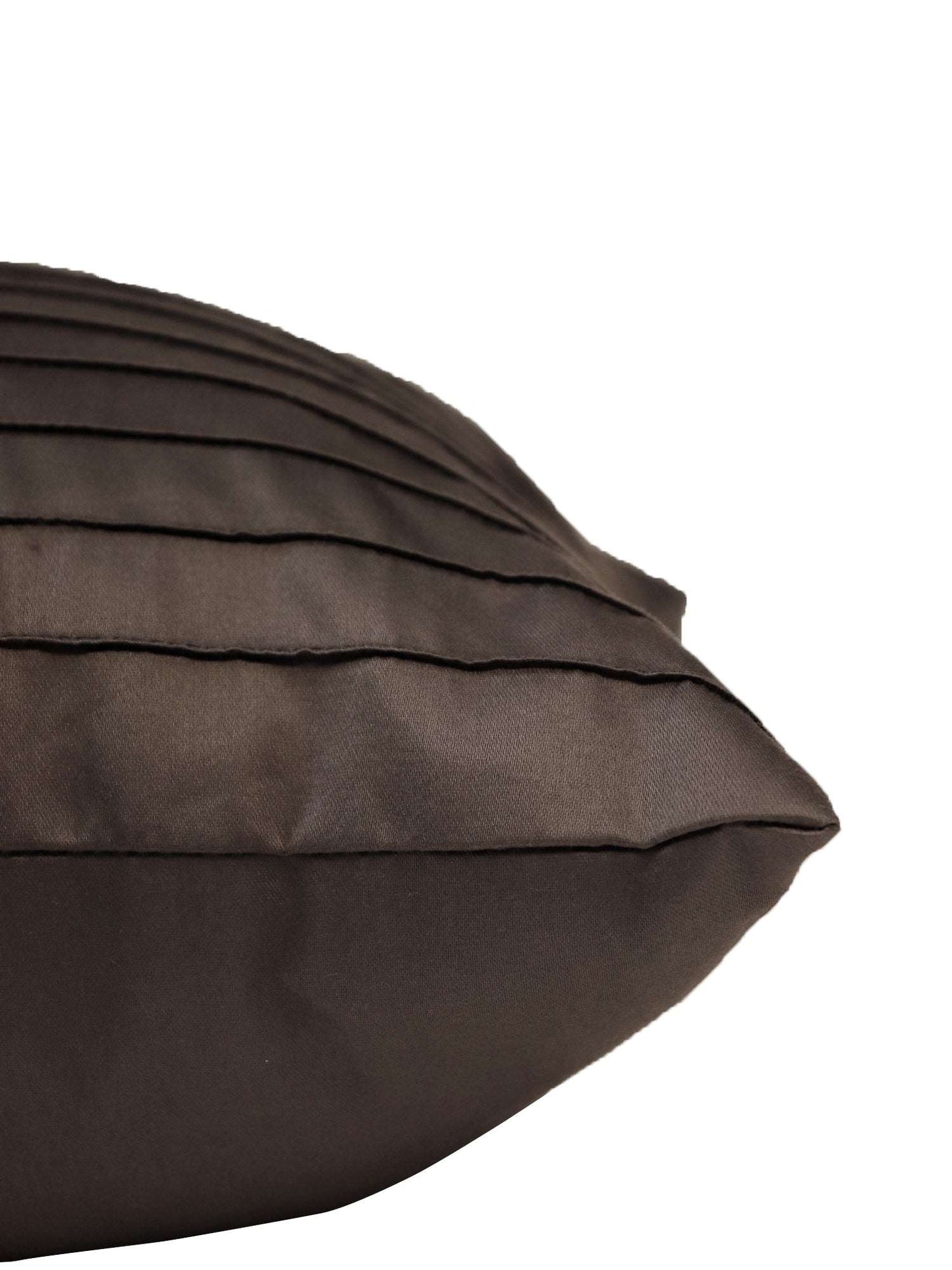 Cushion Cover 100% Cotton 520TC Pintuck with Embroidery Dark Grey - 16X16
