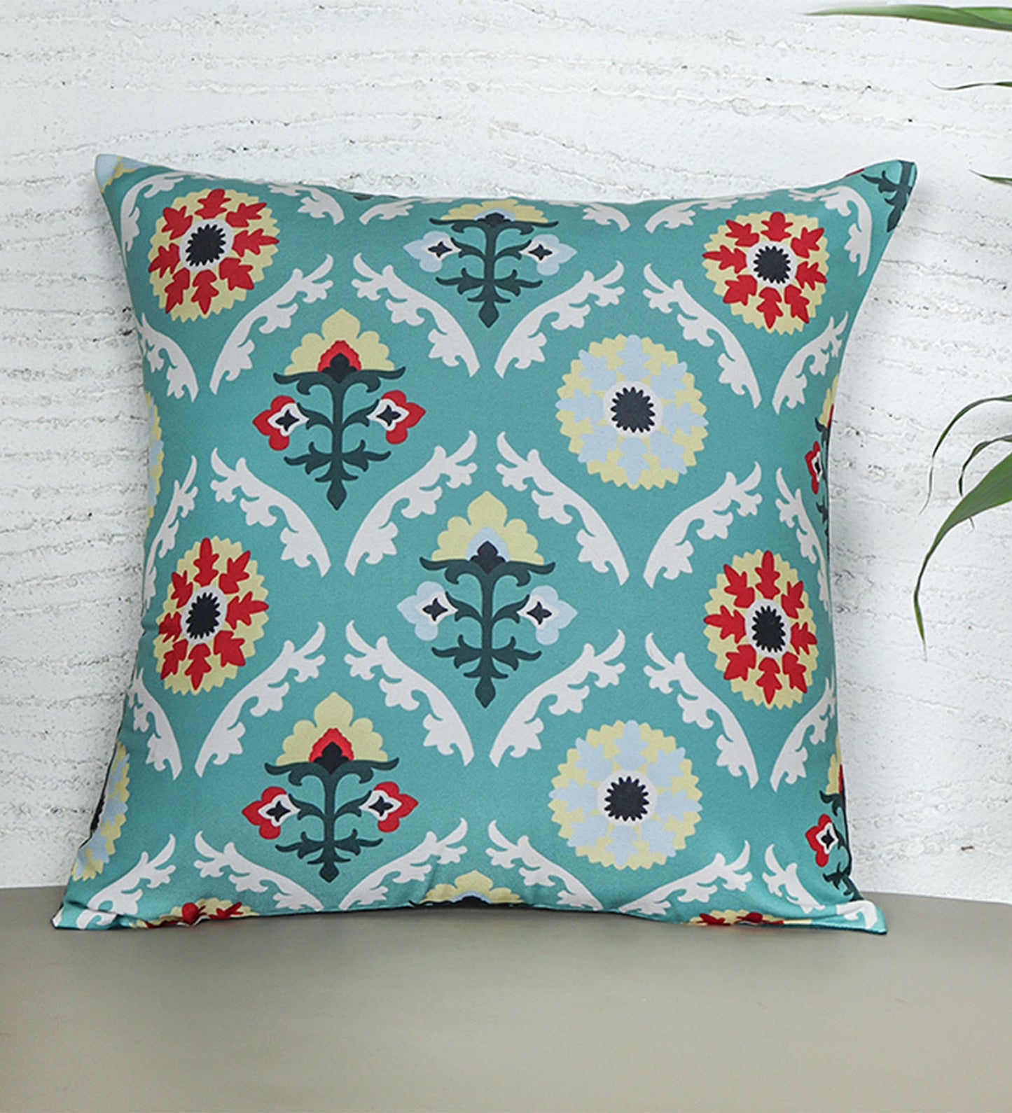 Eurosham Cushion Cover with Motif Print - Polycanvas | Light Green - 20x20in