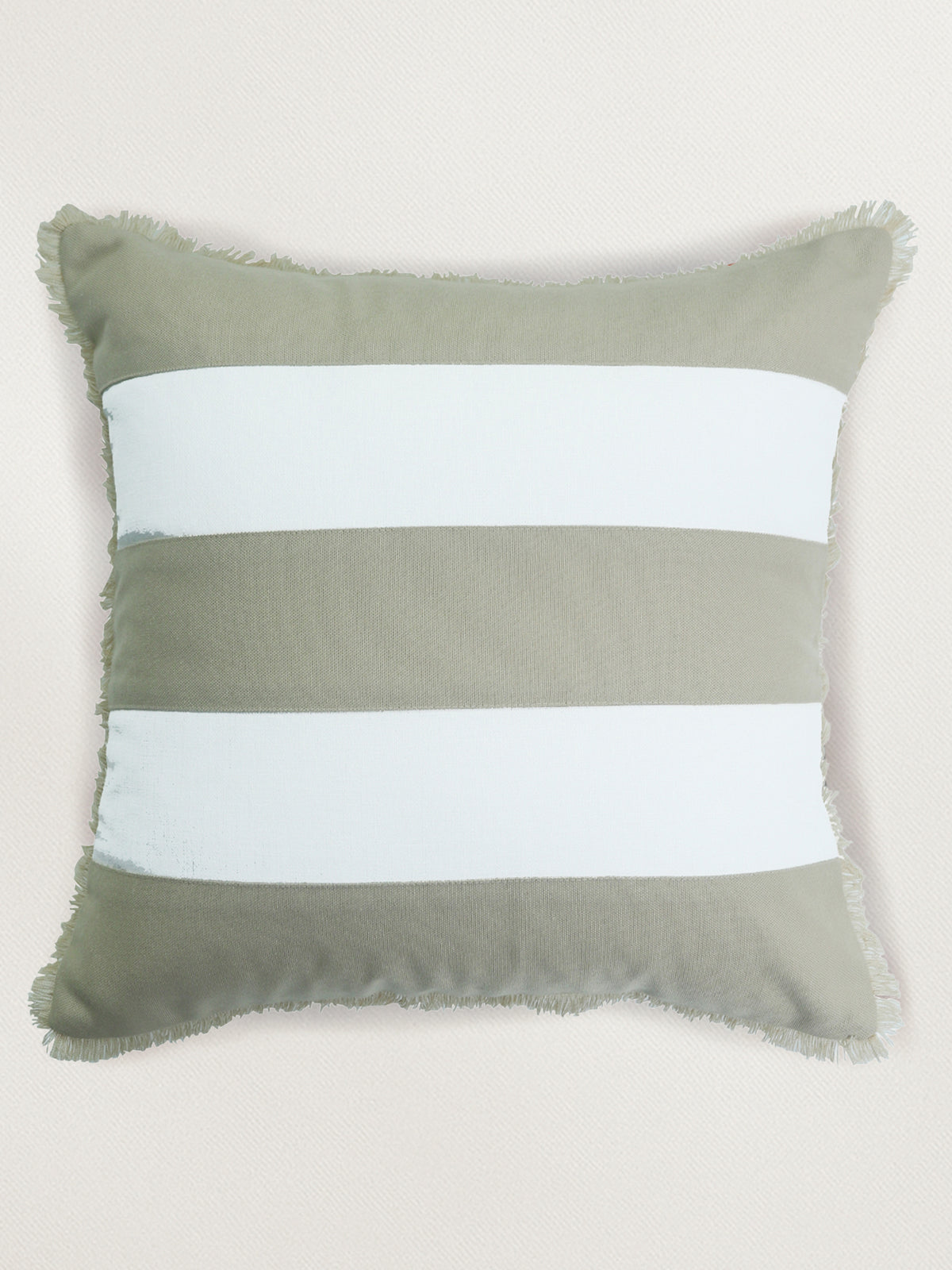 Technique Cushion Cover Patchwork Beige White - 16" X 16"