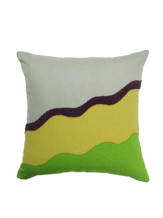 Cushion Cover Cotton Blend Digital print With Embroidered Multi - 18"X18"