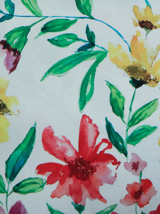 Cushion Cover Floral Design Poly-Canvas | Solid Colors Digital print | 16"X16" Inch