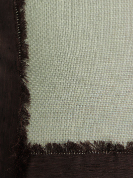 Fray Technique Cotton Cushion Cover | 16 Inch x 16 Inch | Brown & White