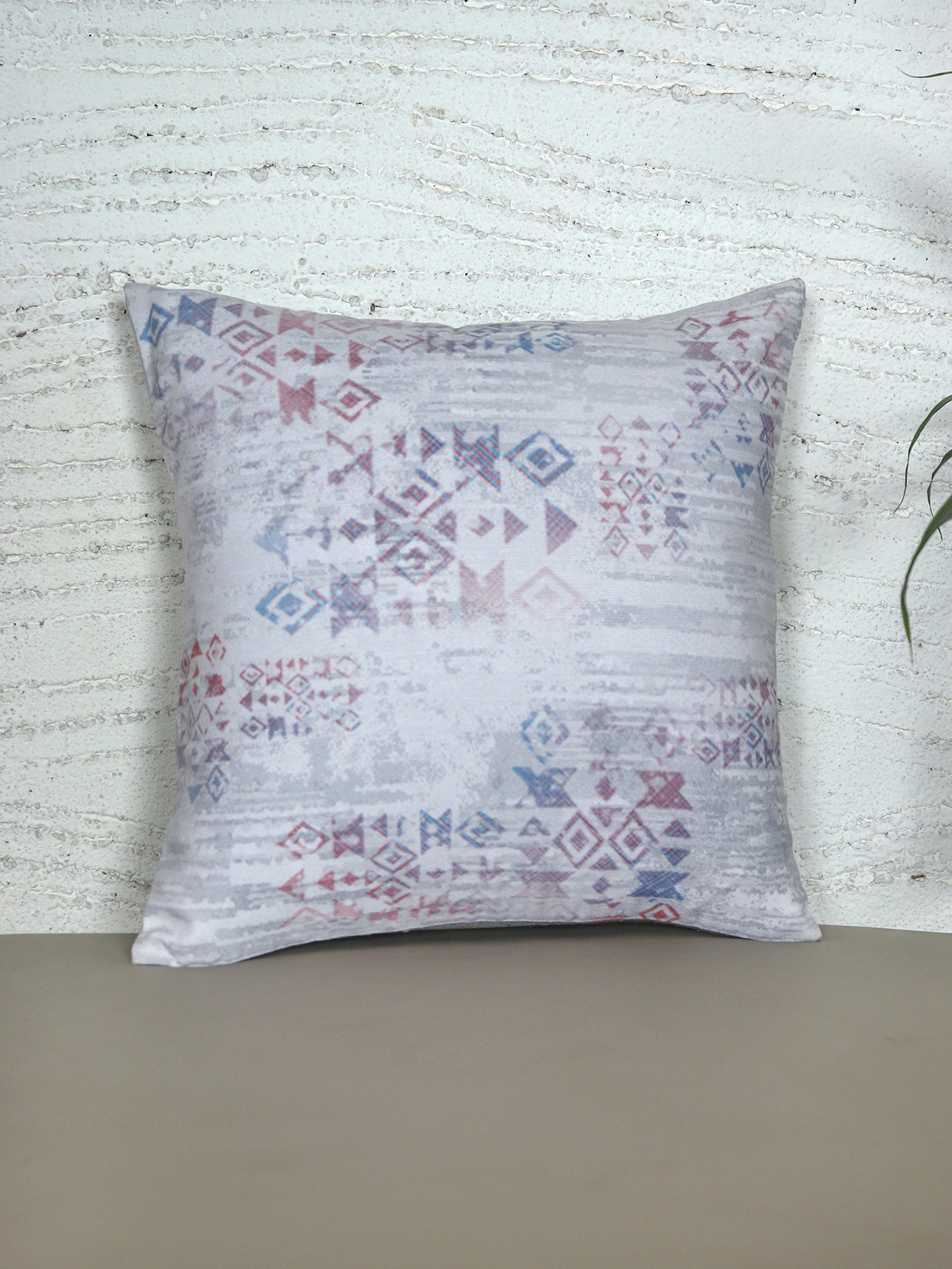 Cushion Cover with Contemporary Abstract Art Print - Light Blue Polycanvas 16x16in | Modern Home Decor Accent