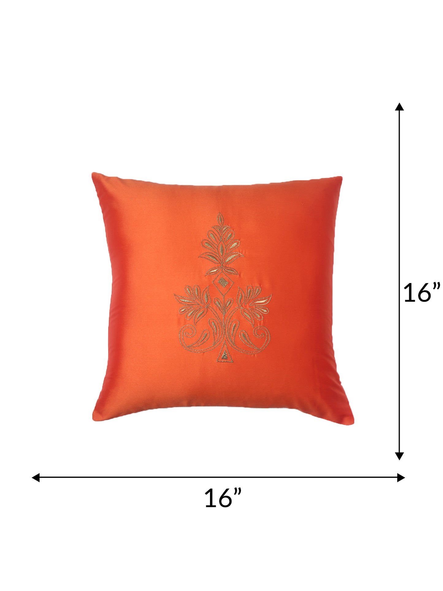 ZEBA World Square Cushion Cover for Sofa, Bed | Motif Embroidery - Polyester | Multi - 16x16in(40x40cm) (Pack of 2)