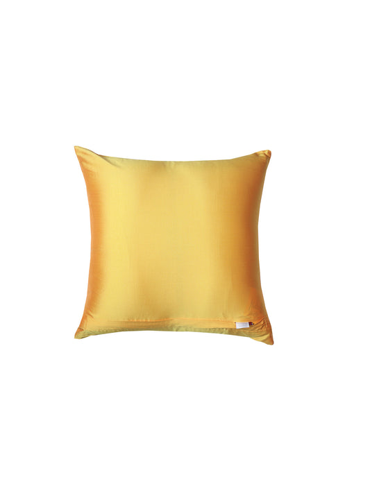 Cushion Cover for Sofa, Bed Polyester Motif Embroidery | Yellow - 16x16in(40x40cm) (Pack of 1)