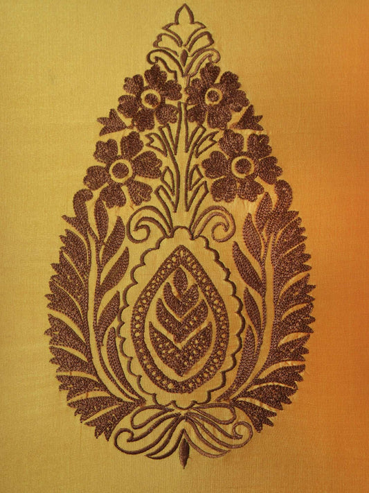Cushion Cover for Sofa, Bed Polyester Motif Embroidery | Yellow - 16x16in(40x40cm) (Pack of 1)