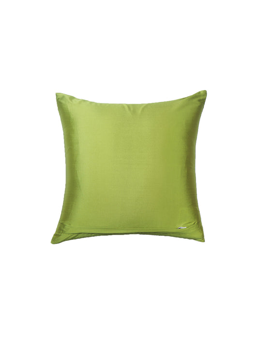 Cushion Cover for Sofa, Bed Polyester Paisely Embroidery | Green - 16x16in(40x40cm) (Pack of 1)