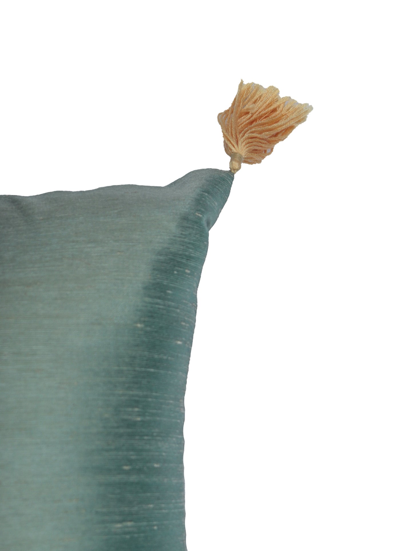 ZEBA World Rectangular Cushion Cover for Sofa - Lumbar Cushion | Tassels - Polyester | Green - 12x22in(30x55cm) (Pack of 1)