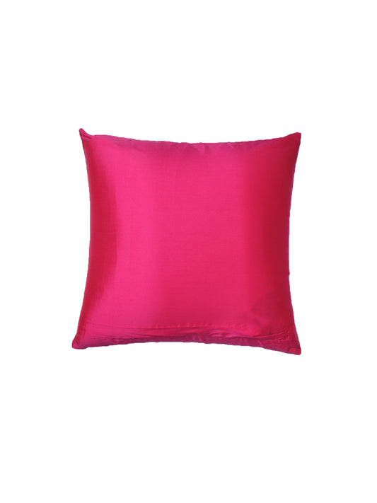 Cushion Cover for Sofa, Bed Polyester Motif Embroidery | Pink - 16x16in(40x40cm) (Pack of 1)