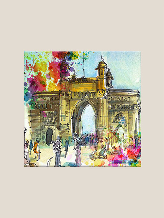 Vibrant Gateway Cityscape Printed Wall Art | 16 inch x 16 inch