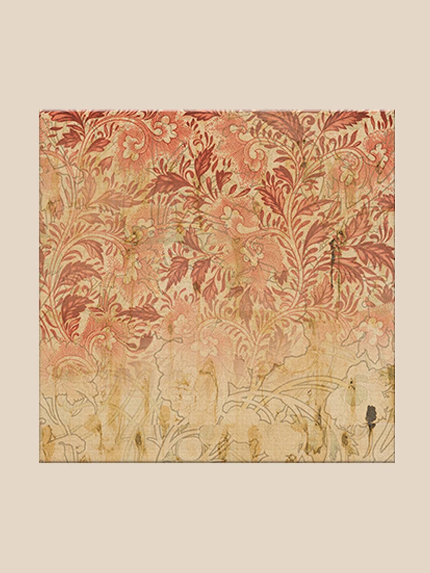 Floral Embroidered and Printed Wall Art 24 inch x 24 inch