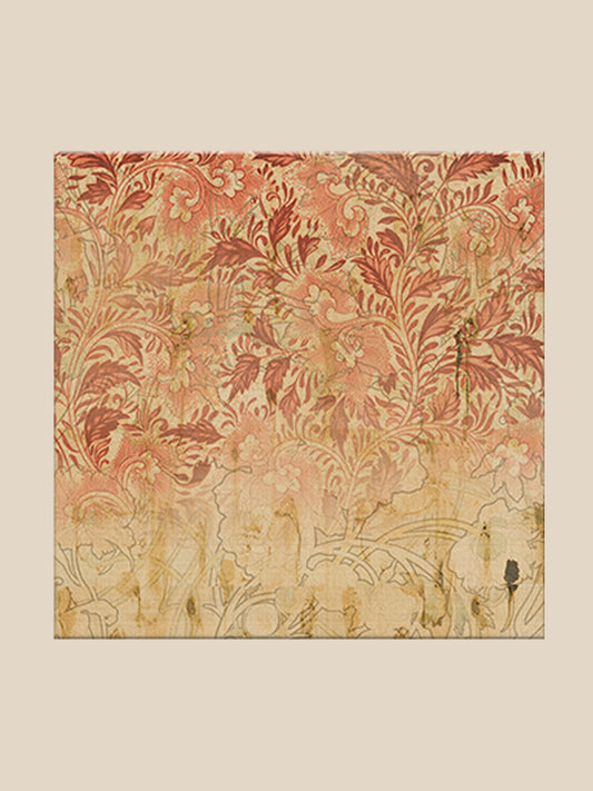 Floral Embroidered and Printed Wall Art 24 inch x 24 inch