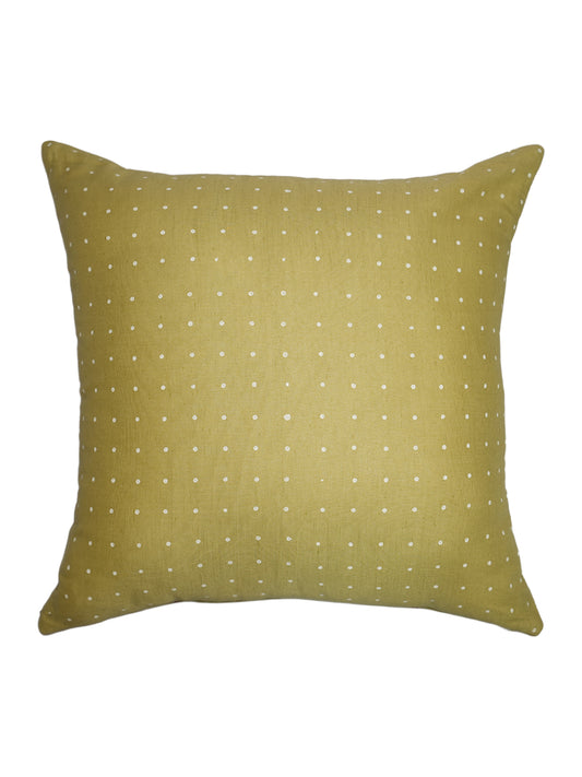 Hand Embroidered Luxe Collection Cushion Cover | Block Printed Off White - 16x16 Inches
