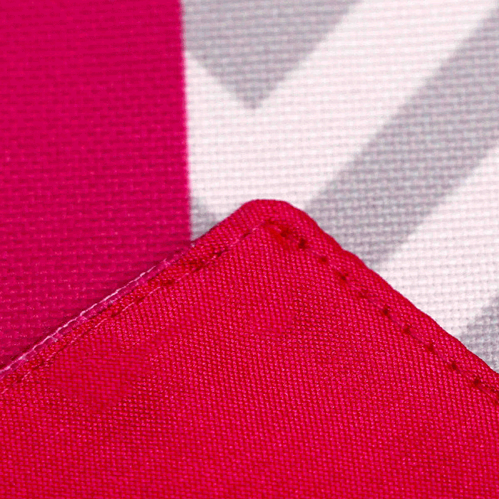 Table Runner Poly Canvas Chevron Pattern Off White Pink - 12" X 84"