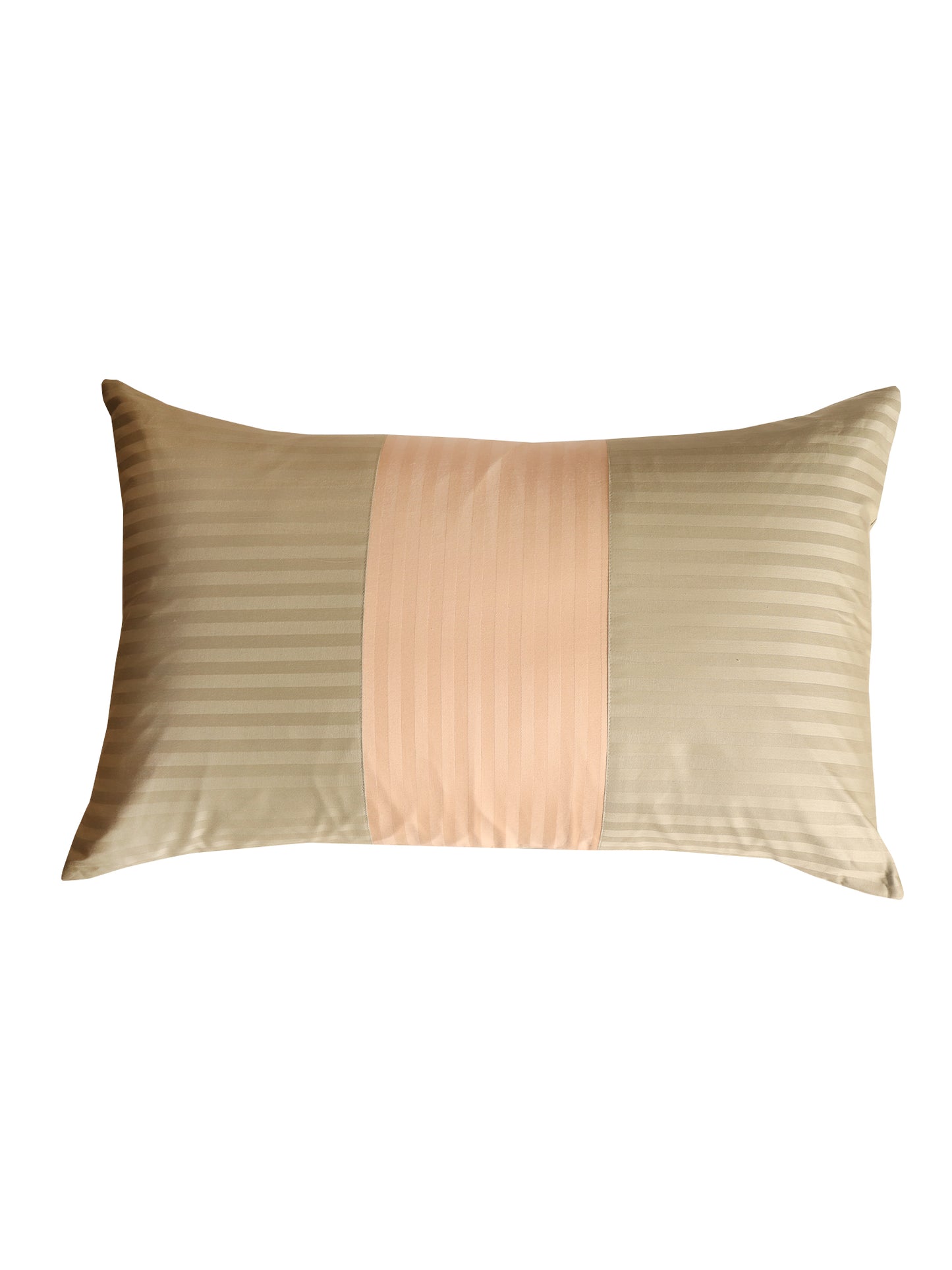 Sage Green colored Striped bed quilt /comforter with 2 matching pillow covers made from polyester front and cotton backed quilt for king size double bed