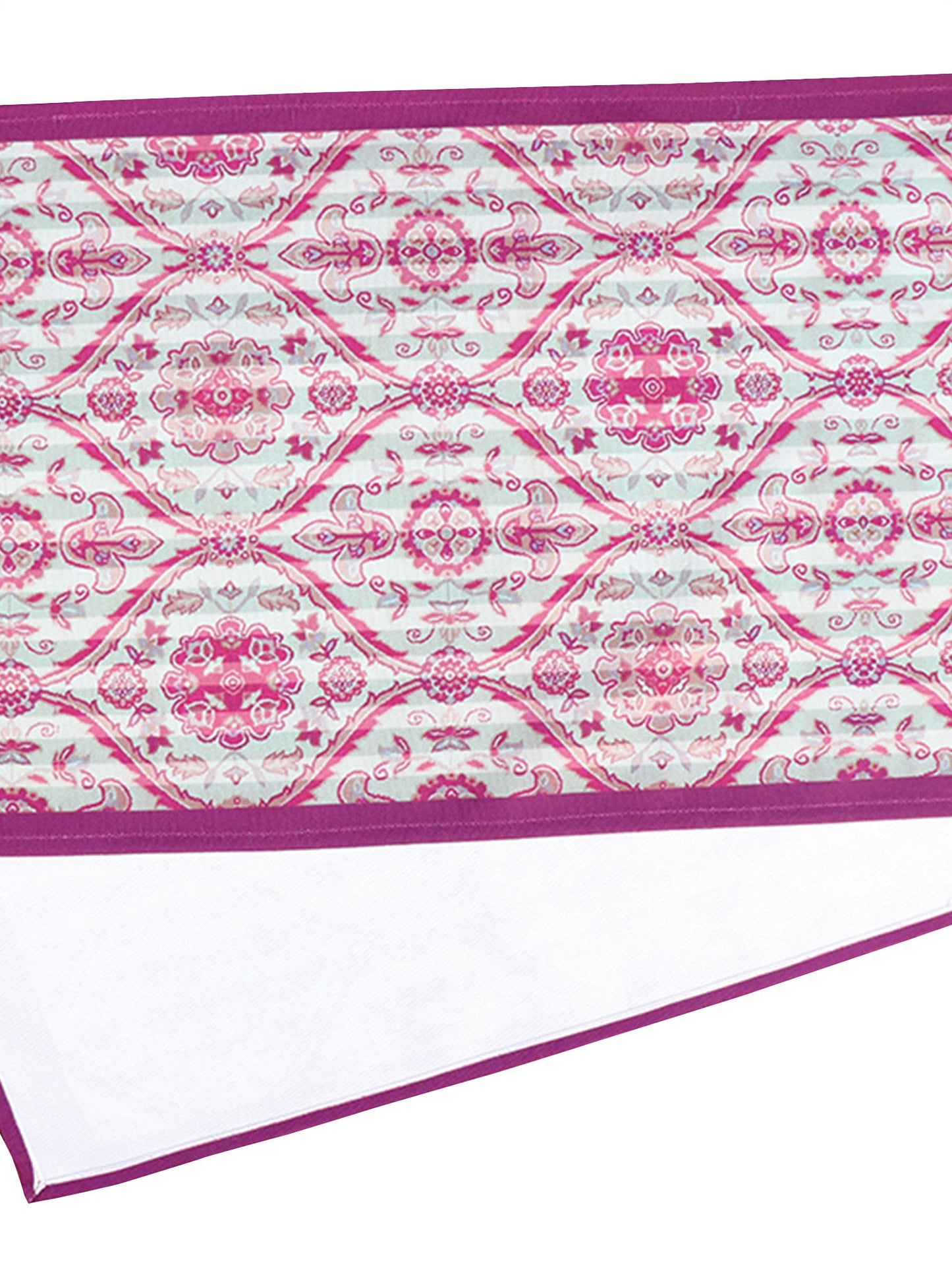 Table Runner Poly Canvas Digital Print With Flat Piping Multi - 12" X 84"